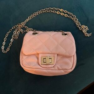 Mae Li Rose Mini Pink Quilted‎ Purse | Girls Crossbody Bag